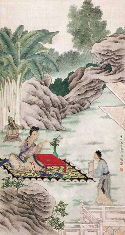 晏少翔 甲戌（1934年）作 人物 立轴